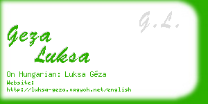 geza luksa business card