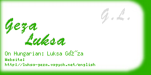 geza luksa business card